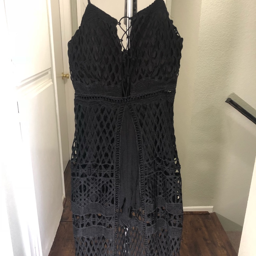 Romper with maxi lace skirt